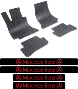 Covorase Mercedes Clasa C W205, Combi, din 10.2014 - 02.2021 si set 4 stickere protectie praguri Mercedes accesorii pentru autoturismul tau - masina v3239