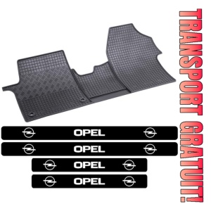 Covorase Opel Zafira Life din 2020 - prezent (covorase fata) si set 4 stickere protectie praguri Opel