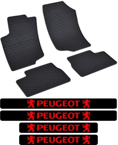 Covorase Peugeot 207, Hatchback, din 2006 - 2012 si set 4 stickere protectie praguri Peugeot accesorii pentru autoturismul tau - masina v3371