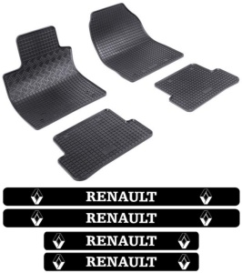 Covorase Renault Clio III, Hatchback, din 09.2005 - 09.2012 si set 4 stickere protectie praguri Renault accesorii pentru autoturismul tau - masina v3931