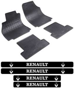 Covorase Renault Megane III, Combi, din 06.2009 - 08.2016 si set 4 stickere protectie praguri Renault accesorii pentru autoturismul tau - masina v4023