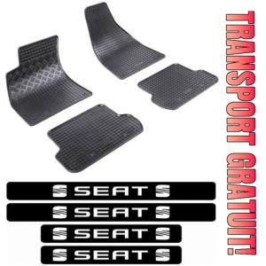 Covorase Seat Exeo, Sedan, din 2009 - 2013 si set 4 stickere protectie praguri Seat