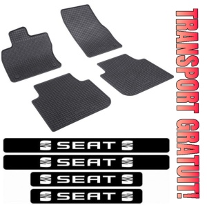 Covorase Seat Tarraco, SUV, din 10.2018 - prezent si set 4 stickere protectie praguri Seat
