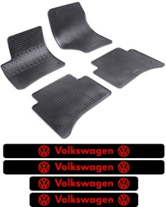 Covorase Volkswagen Touareg I, SUV, din 11.2002 - 2010 si set 4 stickere protectie praguri Volkswagen accesorii pentru autoturismul tau - masina v3359