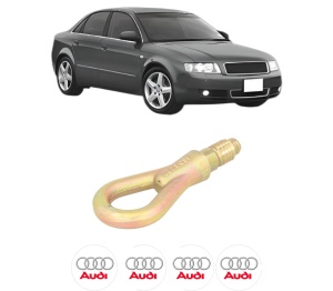 Cui carlig remorcare, tractare auto AUDI A4 B6 (8E2) din 2000-2004, Otel, Cri-Flo, 4 Stickere cu AUDI - Img 2