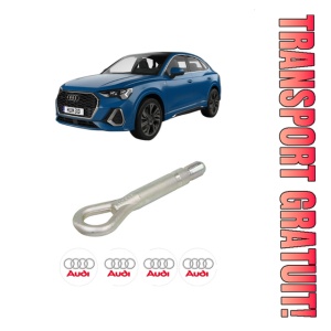 Cui carlig remorcare, tractare auto AUDI Q3 Sportback (F3N) din 2019-2021, Otel, Cri-Flo, 4 Stickere cu AUDI