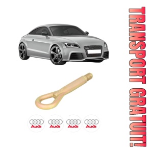 Cui carlig remorcare, tractare auto AUDI TT (8J3) din 2006-2014, Otel, Cri-Flo, 4 Stickere cu AUDI