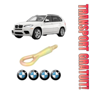 Cui carlig remorcare, tractare auto BMW Seria X5 (E70) din 2006-2013, Otel, Cri-Flo, 4 Stickere cu BMW