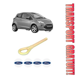 Cui carlig remorcare, tractare auto FORD KA (RU8) din 2008-2016, Otel, Cri-Flo, 4 Stickere cu FORD