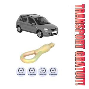 Cui carlig remorcare, tractare auto MAZDA 2 (DY) din 2003-2007, Otel, Cri-Flo, 4 Stickere cu MAZDA