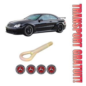 Cui carlig remorcare, tractare auto MERCEDES-BENZ CLK (C209) din 2002-2009, Otel, Cri-Flo, 4 Stickere cu MERCEDES-BENZ