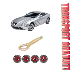 Cui carlig remorcare, tractare auto MERCEDES-BENZ SLR (R199) din 2004-2006, Otel, Cri-Flo, 4 Stickere cu MERCEDES-BENZ