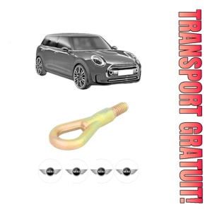 Cui carlig remorcare, tractare auto MINI MINI CLUBMAN (R55) din 2007-2014, Otel, Cri-Flo, 4 Stickere cu MINI