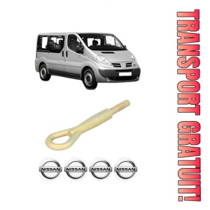 Cui carlig remorcare, tractare auto NISSAN PRIMASTAR Bus (X83) din 2001-2008, Otel, Cri-Flo, 4 Stickere cu NISSAN