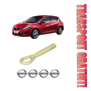 Cui carlig remorcare, tractare auto NISSAN TIIDA Hatchback (C12) din 2013, Otel, Cri-Flo, 4 Stickere cu NISSAN