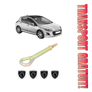Cui carlig remorcare, tractare auto PEUGEOT 308 I (4A_, 4C_) din 2007-2014, Otel, Cri-Flo, 4 Stickere cu PEUGEOT