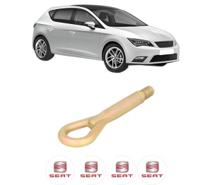 Cui carlig remorcare, tractare auto SEAT LEON (5F1) din 2012-2020, Otel, Cri-Flo, 4 Stickere cu SEAT - Img 2