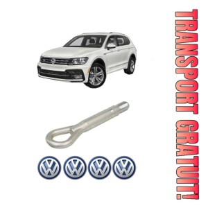Cui carlig remorcare, tractare auto Volkswagen TIGUAN (AD1, AX1) din 2016-2024, Otel, Cri-Flo, 4 Stickere cu Volkswagen