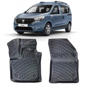 Dacia Dokker 2012- Set 2 Covorase Auto (Fata) Cauciuc Tip tavita Premium Line 3D accesorii pentru autoturismul tau - masina v242304