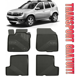Dacia Duster I Din 2010 - 12.2017, Suv , Set Covorase Auto Tip Tavita Premium 3D, din cauciuc