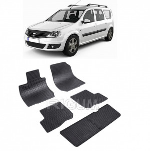 Dacia Logan I Mcv, Combi, fabricat din 01.2007 - 08.2013, 7 Locuri, set covorase auto dedicate, din cauciuc 100% Premium accesorii pentru autoturismul tau - masina v157919