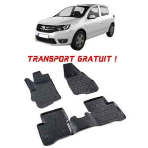 Dacia Sandero II 2012-2020 Set 4 covorase auto din cauciuc tip tavita premium line 3D - Transport Gratuit! accesorii pentru autoturismul tau - masina v49278