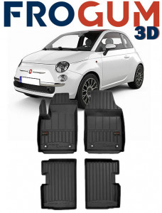 Fiat 500, Hatchback, Din 09.2007 - Prezent , Set Covorase Auto Tip Tavita Premium 3D, din cauciuc accesorii pentru autoturismul tau - masina v173748
