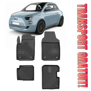 Fiat 500 Hybrid Din 02.2020 - Prezent, Hatchback , Set Covorase Auto Tip Tavita Premium 3D, din cauciuc