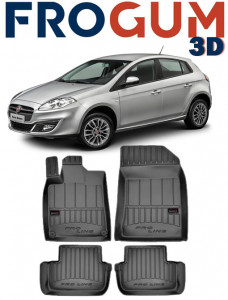 Fiat Bravo II, Hatchback, Din 04.2007 - 07.2014 , Set Covorase Auto Tip Tavita Premium 3D, din cauciuc accesorii pentru autoturismul tau - masina v173657