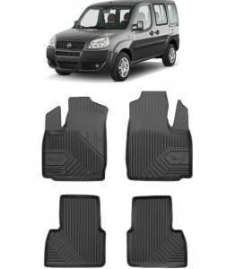 Fiat Doblo I Din 2001 - 2010, Van , Set Covorase Auto Tip Tavita Premium 3D, din cauciuc accesorii pentru autoturismul tau - masina v161901