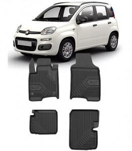 Fiat Panda III Hybrid Din 02.2020 - Prezent, Hatchback, Hybrid , Set Covorase Auto Tip Tavita Premium 3D, din cauciuc accesorii pentru autoturismul tau - masina v166687