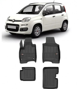 Fiat Panda III Hybrid Din 02.2020 - Prezent, Hatchback , Set Covorase Auto Tip Tavita Premium 3D, din cauciuc accesorii pentru autoturismul tau - masina v162775
