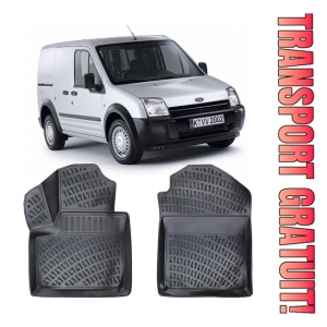 Ford Connect I 2002-2013 Set 2 Covorase Auto (Fata) Cauciuc Tip tavita Premium Line 3D