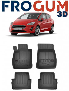 Ford Fiesta VII, Hatchback, Din 07.2017 - Prezent , Set Covorase Auto Tip Tavita Premium 3D, din cauciuc accesorii pentru autoturismul tau - masina v175337