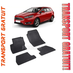 Ford Focus III, Combi, fabricat din 03.2011 - 08.2018, set covorase auto dedicate, din cauciuc 100% Premium