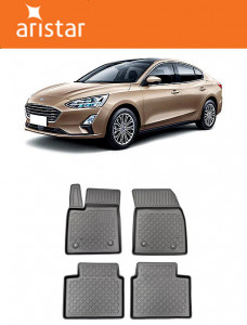 Ford Focus IV, Sedan, Din 09.2018 - Prezent , Set Covorase Auto Tip Tavita Premium 3D, din cauciuc accesorii pentru autoturismul tau - masina v175344