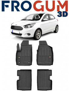 Ford Ka II Din 2009 - 08.2017, Hatchback , Set Covorase Auto Tip Tavita Premium 3D, din cauciuc accesorii pentru autoturismul tau - masina v163045