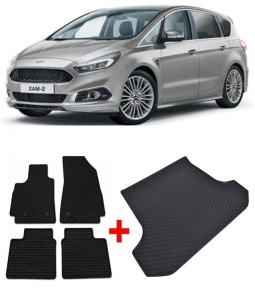 Ford S-Max Set Covorase + tavita portbagaj auto Ford S-Max I fabricatie 05.2006 - 08.2015, caroserie van, 7 locuri, rand 3 culcat - Img 2