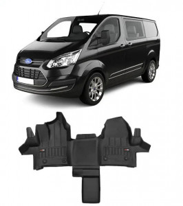Ford Transit Custom Din 2017 - Prezent, Van, 2 Locuri In Fata , Set Covorase Auto Tip Tavita Premium 3D, din cauciuc accesorii pentru autoturismul tau - masina v164883