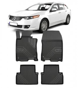 Honda ACCord VIII Din 09.2008 - 2015, Combi , Set Covorase Auto Tip Tavita Premium 3D, din cauciuc accesorii pentru autoturismul tau - masina v165446