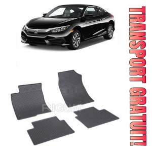 Honda CIVIc X, Hatchback, fabricat din 03.2017 - Prezent, set covorase auto dedicate, din cauciuc 100% Premium