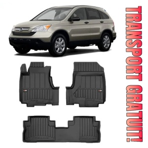 Honda Cr-V III Din 2007 - 09.2012, Suv , Set Covorase Auto Tip Tavita Premium 3D, din cauciuc