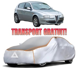 Husa Prelata Antigrindina Auto ALFA ROMEO 147 (937_) din 2000-2010, Protectie auto contra intemperiilor la grindina, Waterproof, 4x Stickere auto ALFA ROMEO
