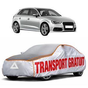 Husa Prelata Antigrindina Auto AUDI A3 Sportback (8VA, 8VF) din 2012-2020, Protectie auto contra intemperiilor la grindina, Waterproof, 4x Stickere auto AUDI