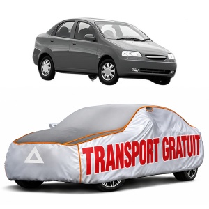 Husa Prelata Antigrindina Auto CHEVROLET AVEO / KALOS Saloon (T200) din 2003-2008, Protectie auto contra intemperiilor la grindina, Waterproof, 4x Stickere auto CHEVROLET