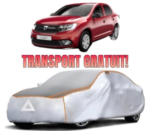 Husa Prelata Antigrindina Auto DACIA LOGAN II din 2012-2019, Protectie auto contra intemperiilor la grindina, Waterproof, 4x Stickere auto DACIA