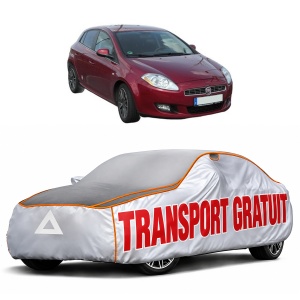Husa Prelata Antigrindina Auto FIAT BRAVO II (198_) din 2006-2016, Protectie auto contra intemperiilor la grindina, Waterproof, 4x Stickere auto FIAT