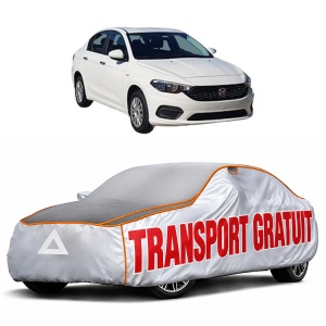 Husa Prelata Antigrindina Auto FIAT TIPO Saloon (356_, 357_) din 2015-2022, Protectie auto contra intemperiilor la grindina, Waterproof, 4x Stickere auto FIAT