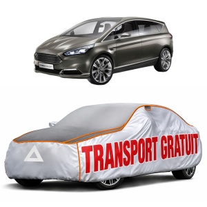 Husa Prelata Antigrindina Auto FORD S-MAX (CJ, WA6) din 2015-2021, Protectie auto contra intemperiilor la grindina, Waterproof, 4x Stickere auto FORD