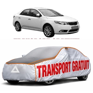 Husa Prelata Antigrindina Auto KIA CERATO II Saloon (TD) din 2009-2014, Protectie auto contra intemperiilor la grindina, Waterproof, 4x Stickere auto KIA